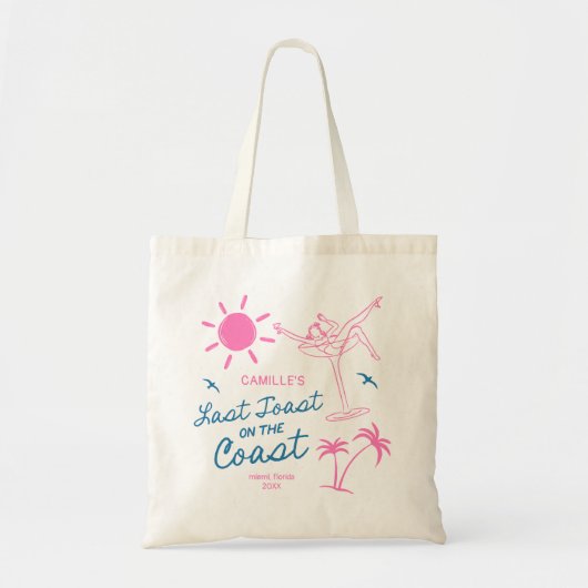 Handgetekende laatste toast strand bachelorette Ca Tote Bag (Voorkant)