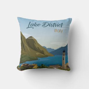 Handgetekende Lake District Italië Landschap Schet Kussen