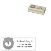 Handgetekende leeuw Dit boek behoort tot de aangep Rubberstempel (Gestempeld)