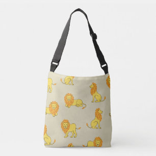 Handgetekende leeuw: patroon. crossbody tas