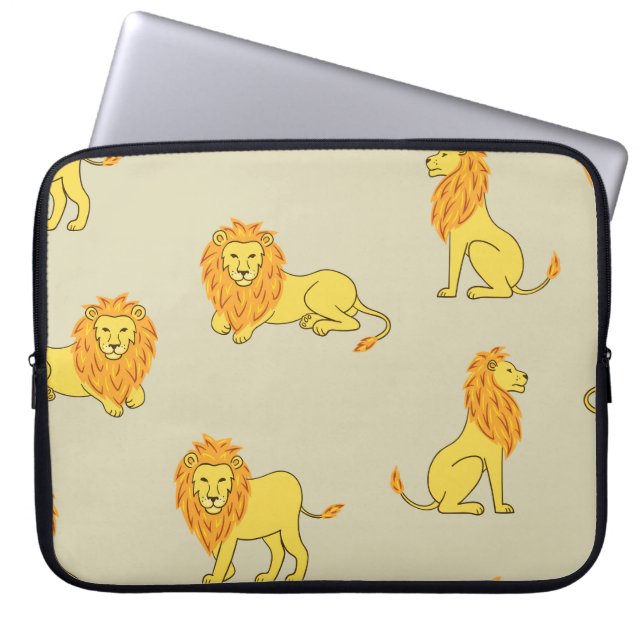 Handgetekende leeuw:  patroon. laptop sleeve (Voorkant)