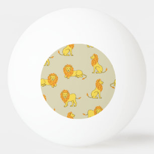 Handgetekende leeuw: patroon. pingpongbal