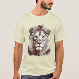 HANDGETEKENDE LEEUW T-SHIRT
