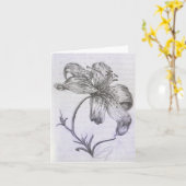 handgetekende lelie kaart (Gele Bloem)