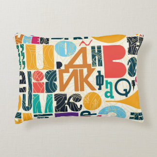 Handgetekende letters: naadloos ontwerp. accent kussen