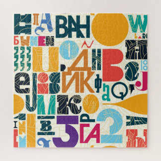 Handgetekende letters:  naadloos ontwerp. legpuzzel