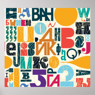 Handgetekende letters:  naadloos ontwerp. poster