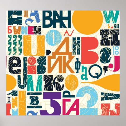 Handgetekende letters:  naadloos ontwerp. poster (Voorkant)