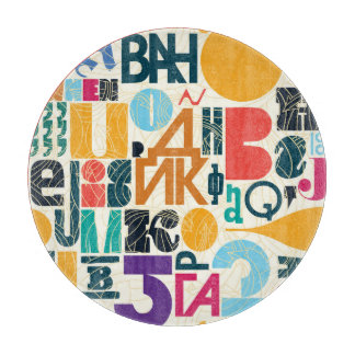 Handgetekende letters:  naadloos ontwerp. snijplank