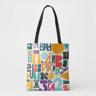 Handgetekende letters:  naadloos ontwerp. tote bag
