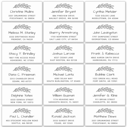 Handgetekende leves Eenvoudig huwelijksbezoekersad Sticker (Voorkant)