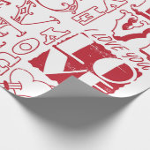 handgetekende liefdesdoodles  cadeaupapier (Hoek)