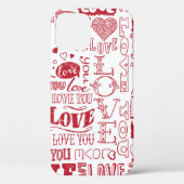 handgetekende liefdesdoodles Case-Mate iPhone case (Achterkant)