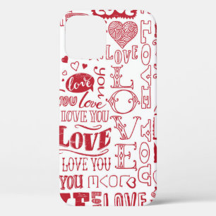 handgetekende liefdesdoodles Case-Mate iPhone case