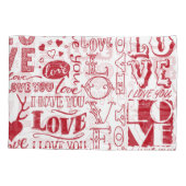 Handgetekende liefdesdoodles, charmant patroon. kussensloop (Achterkant)