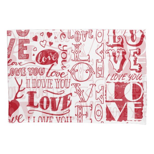 Handgetekende liefdesdoodles, charmant patroon. kussensloop (Voorkant)