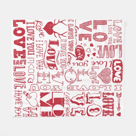 handgetekende liefdesdoodles  fleece deken (Voorkant (Horizontaal))
