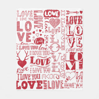 handgetekende liefdesdoodles fleece deken