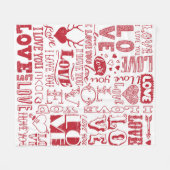handgetekende liefdesdoodles fleece deken (Voorkant (Horizontaal))