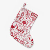 handgetekende liefdesdoodles kleine kerstsok (Voorkant (Hangend))