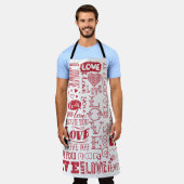 handgetekende liefdesdoodles  schort (Gedragen)