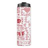 handgetekende liefdesdoodles  thermosbeker (Voorkant)