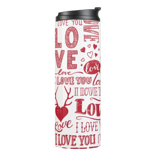 handgetekende liefdesdoodles  thermosbeker (Gedraaid links)