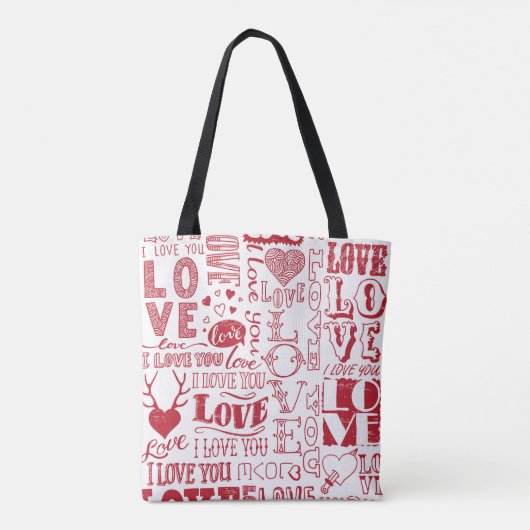 handgetekende liefdesdoodles tote bag (Achterkant)