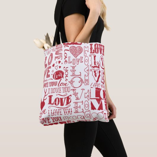 handgetekende liefdesdoodles tote bag (Dichtbij)