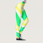 Handgetekende lijnen kleurrijke gestripte golven leggings (Rechts)