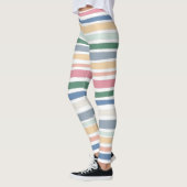 Handgetekende lijnen kleurrijke streep leggings (Links)