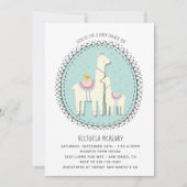 Handgetekende Llama Baby shower Uitnodiging (Voorkant)