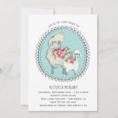 Handgetekende Llama Mamma Baby shower Uitnodiging (Voorkant)