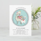 Handgetekende Llama Mamma Baby shower Uitnodiging (Staand voorkant)