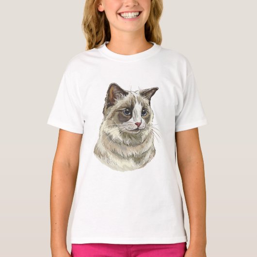 Handgetekende luffy Ragdoll kat T-shirt (Voorkant)