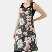 Handgetekende magnolia's: waterverf naadloos. schort (Insitu)