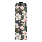 Handgetekende magnolia's: waterverf naadloos. thermosbeker (Voorkant)