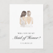 Handgetekende Maid of Honor Proposal Briefkaart (Voorkant)