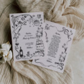 Handgetekende Maid of Honor Proposal Kaart