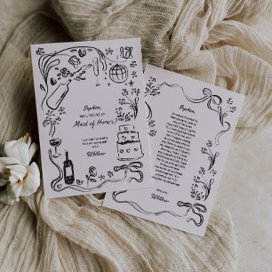 Handgetekende Maid of Honor Proposal Kaart
