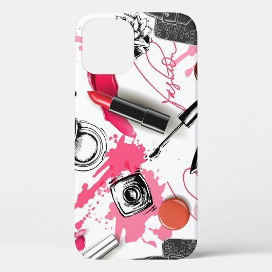 Handgetekende make-up, grafisch patroon. Case-Mate iPhone case (Achterkant)