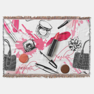 Handgetekende make-up, grafisch patroon. deken