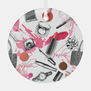Handgetekende make-up,  grafisch patroon. glas ornament