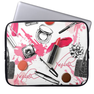 Handgetekende make-up,  grafisch patroon. laptop sleeve