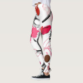 Handgetekende make-up,  grafisch patroon. leggings (Links)