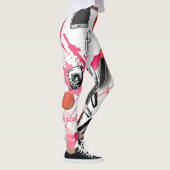 Handgetekende make-up,  grafisch patroon. leggings (Rechts)