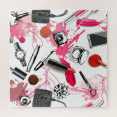 Handgetekende make-up, grafisch patroon. legpuzzel (Horizontaal)