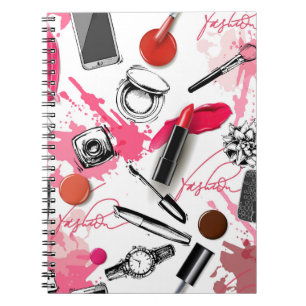 Handgetekende make-up, grafisch patroon. notitieboek