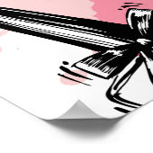 Handgetekende make-up, grafisch patroon. poster (Hoek)