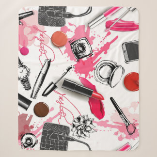 Handgetekende make-up, grafisch patroon. sherpa deken